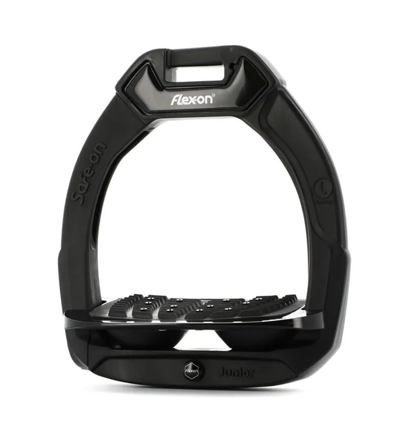 Flex-on Safe-on Junior Stirrups in Black/Black/Black